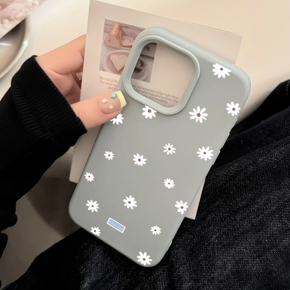 Cute Style Daisy Small Flower Phone Case For iPhone 11 12 13 14 15 16 17 Pro Max 16 Plus Shockproof Bumper Soft Silicone Cover - Image 8