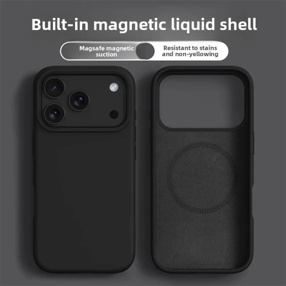 Original Magnetic Phone Case For iPhone 17 16 Pro Max Liquid Silicone Cases For iPhone17 16 Pro Max 17Pro Air Soft Bumper Cover - Image 7
