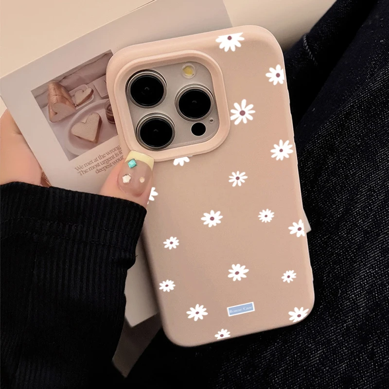Cute Style Daisy Small Flower Phone Case For iPhone 11 12 13 14 15 16 17 Pro Max 16 Plus Shockproof Bumper Soft Silicone Cover - Image 9