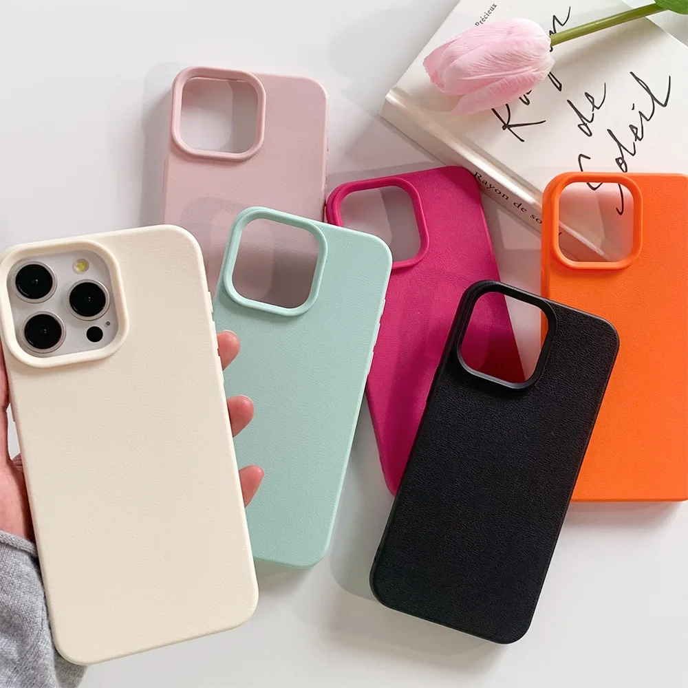 Leather Phone Case For iPhone 17 Pro Max 16 13 11 15 14 Plus 12 17 Air 17Promax 16promax Shockproof Soft TPU Funda Cover Coque - Image 2