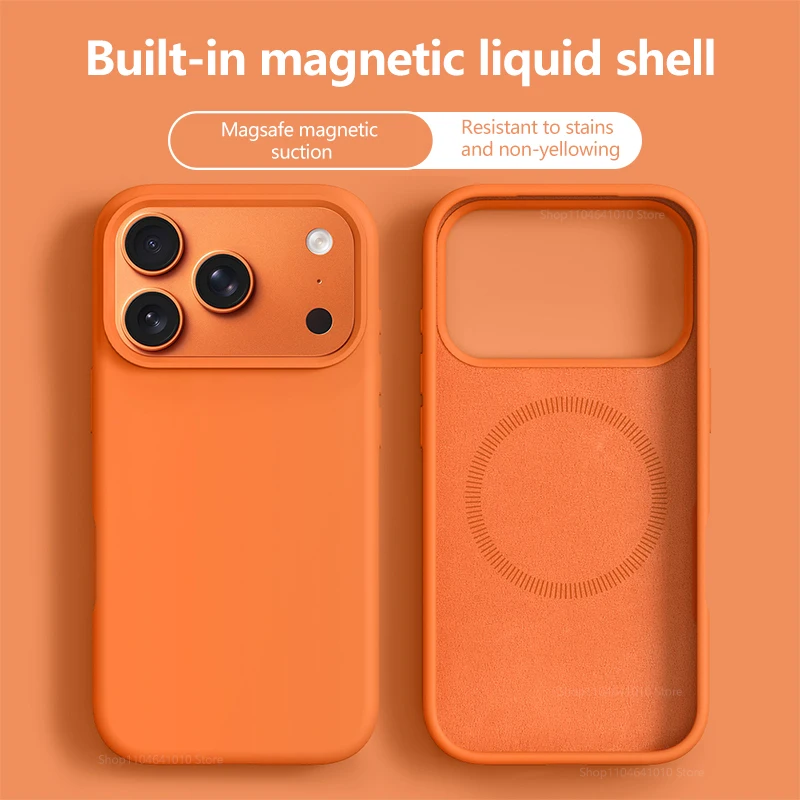 Original Magnetic Phone Case For iPhone 17 16 Pro Max Liquid Silicone Cases For iPhone17 16 Pro Max 17Pro Air Soft Bumper Cover - Image 8