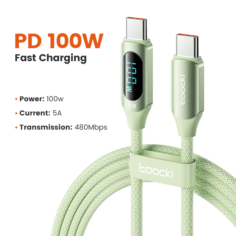 Toocki 100W Type C to Type C Cable PD Fast Charging Charger USB C to USB C Display Cable For Macbook iPad Data Cord Wire - Image 10