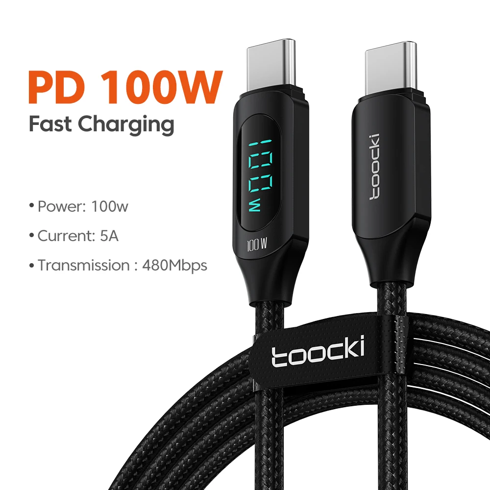 Toocki 100W Type C to Type C Cable PD Fast Charging Charger USB C to USB C Display Cable For Macbook iPad Data Cord Wire - Image 7