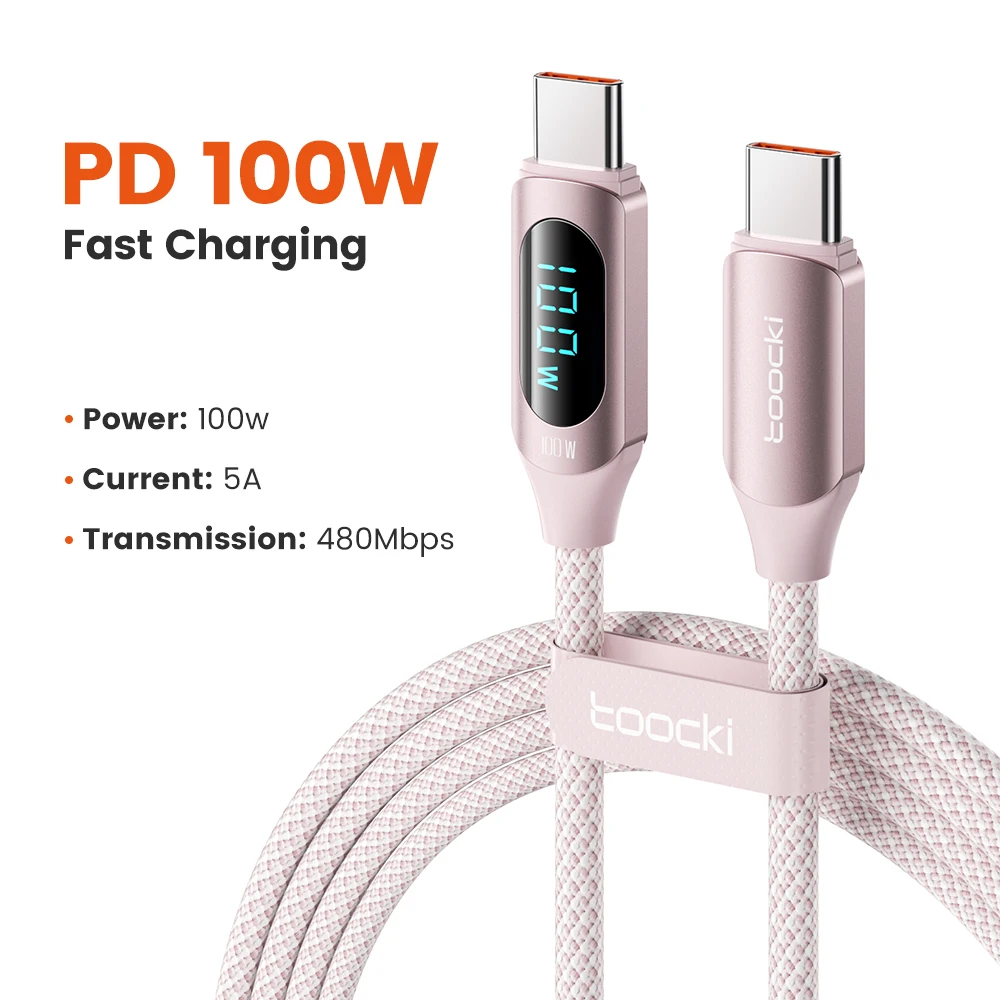 Toocki 100W Type C to Type C Cable PD Fast Charging Charger USB C to USB C Display Cable For Macbook iPad Data Cord Wire - Image 12