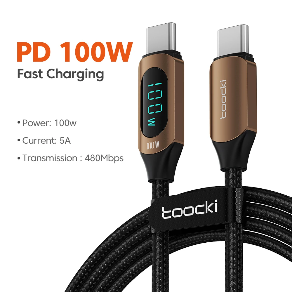 Toocki 100W Type C to Type C Cable PD Fast Charging Charger USB C to USB C Display Cable For Macbook iPad Data Cord Wire - Image 11