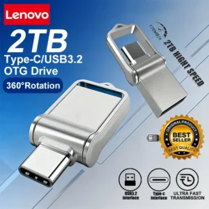 Lenovo High Speed USB Flash Drive Metal Pendrive 2TB 1TB 512GB Portable Waterproof Memory Storage Stick U Disk  For Car Phone