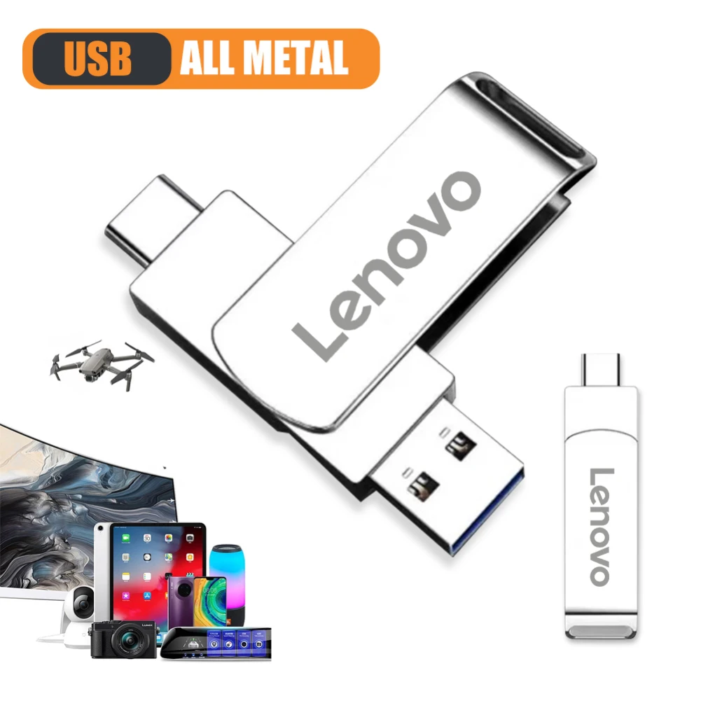 Lenovo High Speed USB 3.0 Flash Drive 512GB Metal Type-C U Disk 256GB 128GB Memory Stick for PC Phone Data Transfer Network Card - Image 2