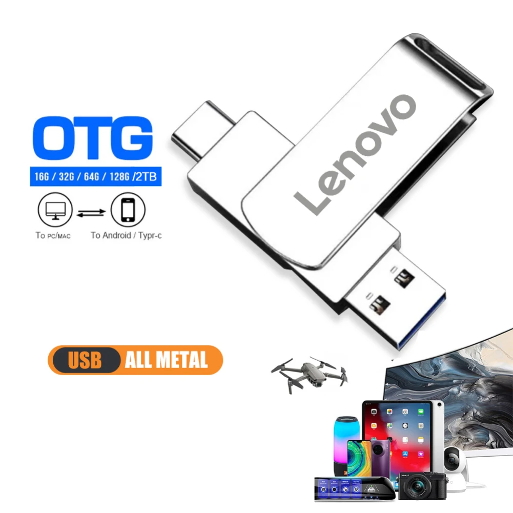 Lenovo High Speed USB 3.0 Flash Drive 512GB Metal Type-C U Disk 256GB 128GB Memory Stick for PC Phone Data Transfer Network Card - Image 4