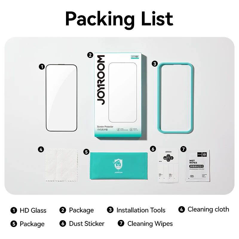 Joyroom 3/2/1PCS HD Glass For iPhone 18 17 16 15 Pro Max Screen Protector Full Screen Glass Protection For iPhone 18 17 16 15Pro - Image 6