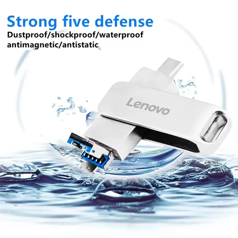 Lenovo High Speed USB 3.0 Flash Drive 512GB Metal Type-C U Disk 256GB 128GB Memory Stick for PC Phone Data Transfer Network Card - Image 3