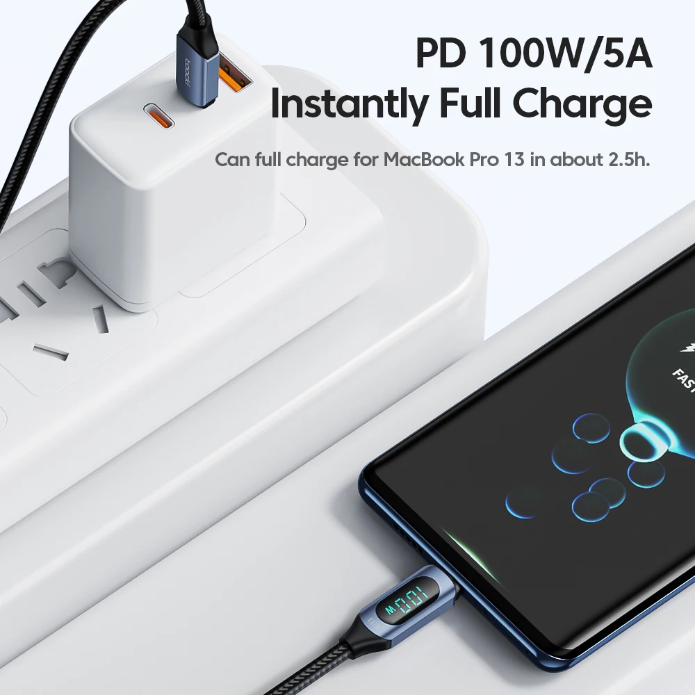 Toocki 100W Type C to Type C Cable PD Fast Charging Charger USB C to USB C Display Cable For Macbook iPad Data Cord Wire - Image 2