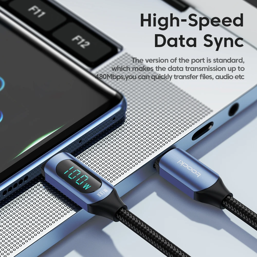 Toocki 100W Type C to Type C Cable PD Fast Charging Charger USB C to USB C Display Cable For Macbook iPad Data Cord Wire - Image 4